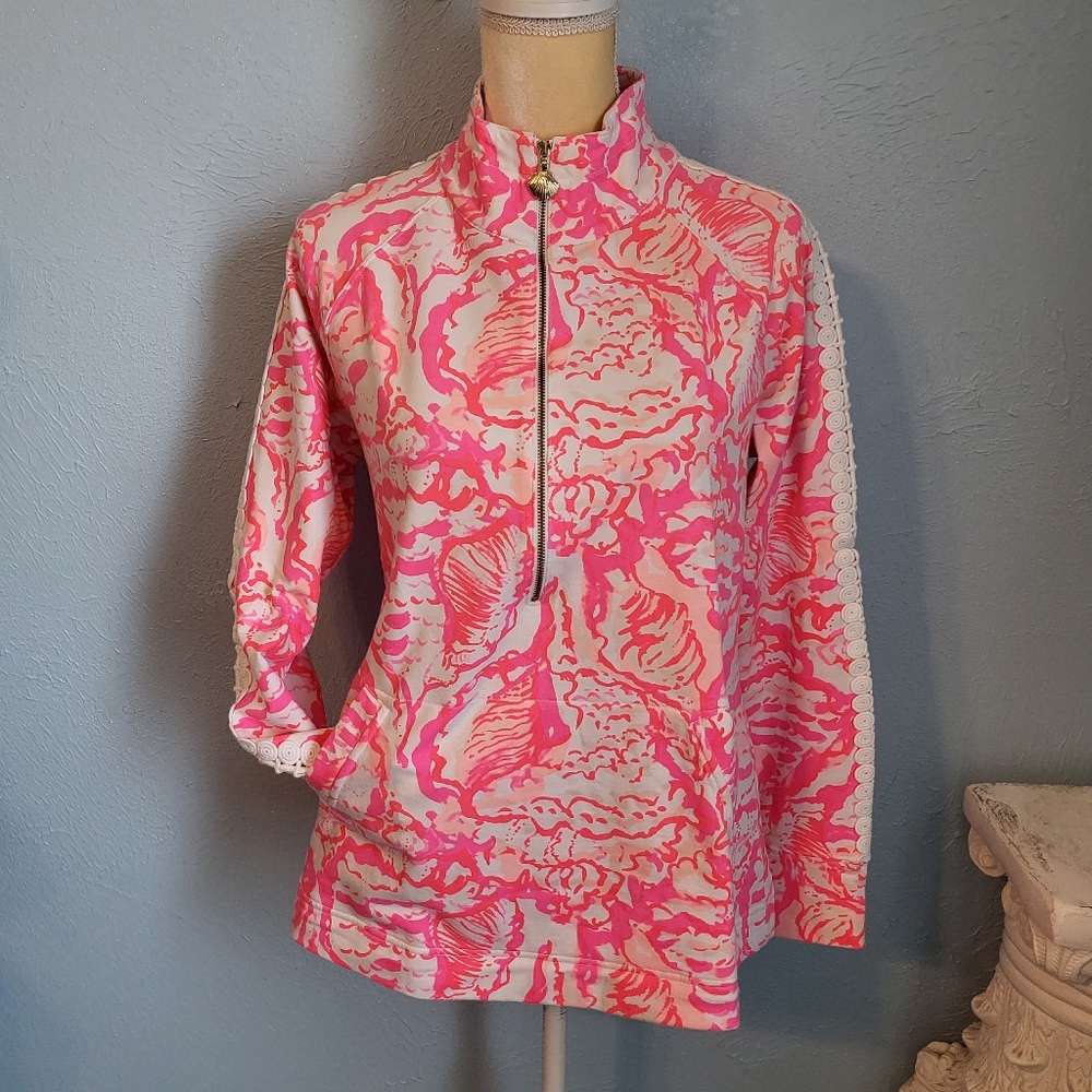 Lilly Pulitzer popover pullover pink seashells C72